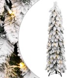 Brad de Crăciun artificial pre-iluminat 60 LED-uri/zăpadă 120cm