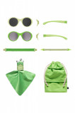 Ochelari de soare pentru copii mokki click &amp; change, protectie uv, verde, 0-2 ani, set 2 perechi
