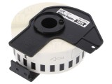Etichetă Autoadezivă Albă 12mm x 30.48m Negru