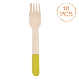 Furculițe din Lemn de Petrecere cu M&acirc;nere Colorate, 16 cm, 10 buc, CMCLASS