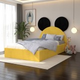 Pat Tapitat Serena cu Catifea Premium Galben Negru Trimite mesaj