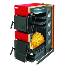 Pachet Centrala mixta combustibil solid si peleti Burnit NWB MAX 45 kW si Arzator pe peleti Pell Eco 35 kW, boiler Fornello 100 l, pompa 25-60, vas ex