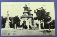 Suvenir din Azuga - 1925 - Biserica - printata, spate divizat, necirculata