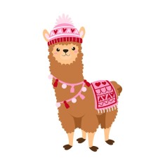 Sticker decorativ LLama, Multicolor, 85 cm, 3283ST foto