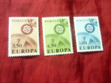 Serie Portugalia 1967 Europa CEPT , 3 valori, Nestampilat