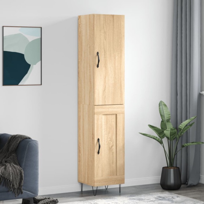 vidaXL Dulap &icirc;nalt, stejar sonoma, 34,5x34x180 cm, lemn prelucrat 3199140
