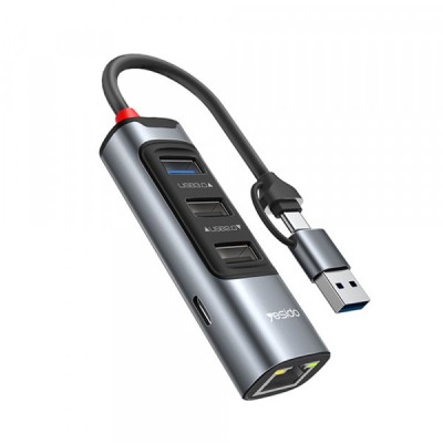 Hub USB / USB-C Yesido HB21, 5in1, Gri foto