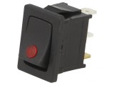 &Icirc;ntrerupător Basculant ON-OFF 16A/12VDC Negru cu LED