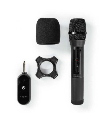 Microfon wireless Nedis 20 de canale 10 ore autonomie receptor negru foto