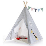 Cort joaca copii indian Teepee Tent Girafa BathVision, 120x120x160 Alb Dungi