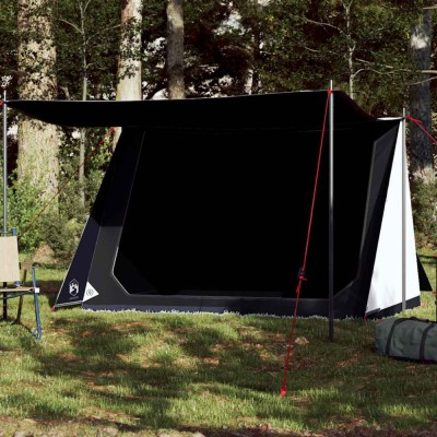 vidaXL Cort camping, 2 persoane, alb, țesătură opacă, impermeabil foto
