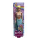 BARBIE DREAMTROPIA PAPUSA SIRENA CU CORSET GALBEN SI COADA ALBASTRA