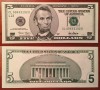 USA SUA █ bancnota █ 5 Dollars █ 2001 █ P-510 UNC cu pată mică de cerneală roșie