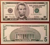 USA SUA █ bancnota █ 5 Dollars █ 2001 █ P-510 L12 San Francisco UNC necirculata