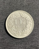 Moneda 1 franc 1980 Elvetia, Europa