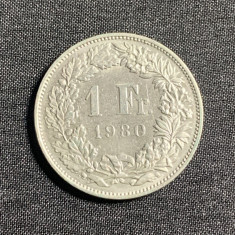 Moneda 1 franc 1980 Elvetia
