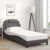 VidaXL Cadru de pat cu tăblie, gri, 90x200 cm, piele ecologică 3208071