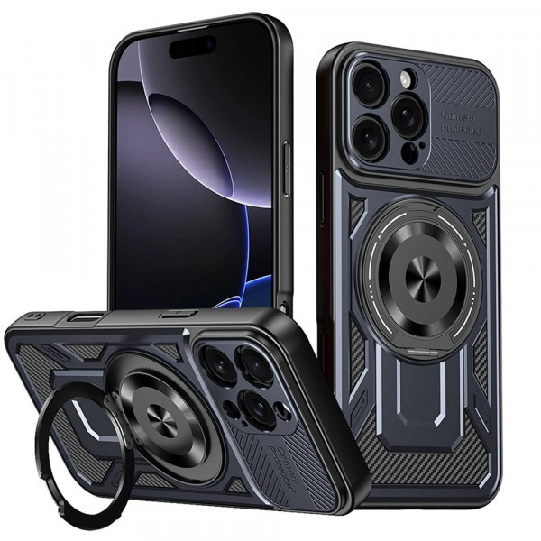 Husa pentru Apple iPhone 16 Pro Max, Techsuit, RuggedCam, Albastra