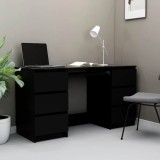 Birou de scris, negru, 140x50x77 cm, lemn prelucrat