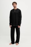 Diesel set de pijama de bumbac SET-NOLAN-D-CORE culoarea negru, cu imprimeu, A19349.0PJBB