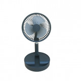 Mini ventilator extensibil Hse24, 19,7 x 19,7 x 9,3 cm, 3 viteze, gri inchis