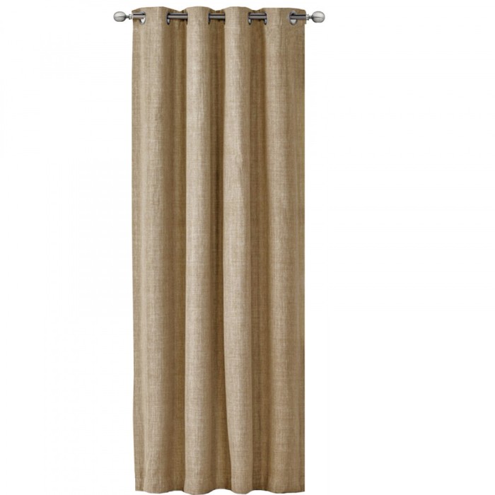 Draperie Elfie Opac cu inele Jemidi, 140 x 245 cm, Maro, Poliester, 55279.34.01