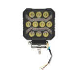 Proiector patrat LED cu DRL 9-80V, 17W, alb-galben, carcasa aluminiu IP67 Breckner Germany