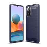 Husa pentru Xiaomi Redmi Note 10 Pro / Note 10 Pro Max, Techsuit Carbon Silicone, Blue