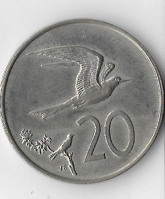 Moneda 20 cents 1972 - Cook