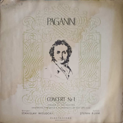 Disc vinil, LP. Concert Nr. 1 Pentru Vioar&amp;amp;#259;a si Orchestra-Paganini, Orchestra Simfonica A Filarmonicii De S foto
