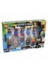 Set 12 Figurine LEBA Minecraft, cu accesorii, multicolor, 4-5cm