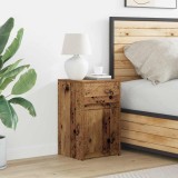 Cumpara ieftin Noptieră LED cu sertar Lemn vechi 38 x 34 x 61 cm PAL