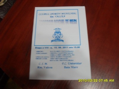 program CSM RM. Valcea - FC U Baia Mare foto