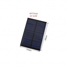6V 0.6W 80x55mm Mini panou solar foto