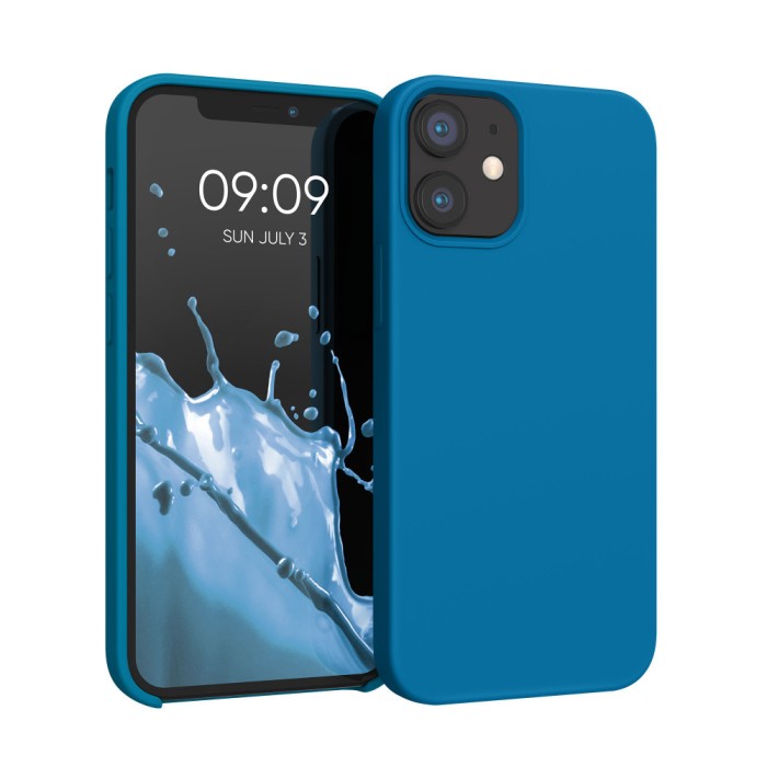 Husa kwmobile pentru Apple iPhone 12 Mini, Silicon, Albastru, 52640.228