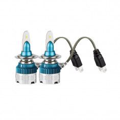 Set 2 x Becuri auto LED H7, 110W/set, IP65, 12LED