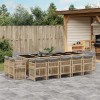 Gossi set mobilier gradina cu perne, 15 piese, bej combinat poliratan