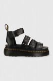 Dr. Martens sandale de piele Clarissa II Quad femei, culoarea negru, cu platformă DM27572001