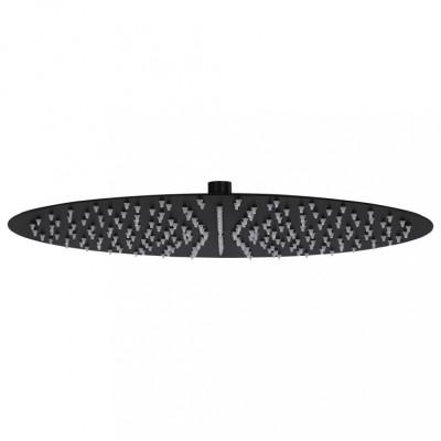 vidaXL Cap de duș tip ploaie rotund, negru, 40 cm, oțel inoxidabil foto