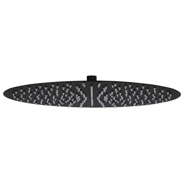 Gossi cap de dus tip ploaie rotund, negru, 40 cm, otel inoxidabil