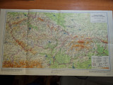 Harta republica cehoslovacia - din anul 1970 - dimensiuni 60 / 33 cm