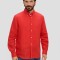 Camasa barbati din in cu maneca lunga si croiala Regular fit, Coral, S