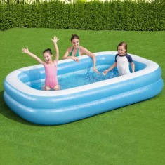 Bestway Piscina gonflabila, albastru/alb, 262x175x51 cm dreptunghiular foto