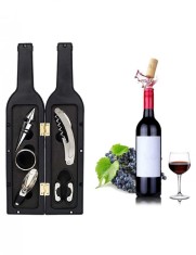 Set Cadou Accesorii Vin in forma de Sticla 6in1 culoare Neagra