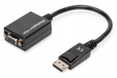 Adaptor Digitus DisplayPort - VGA 0.15m Black foto