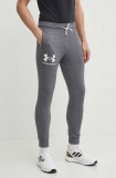 Under Armour pantaloni barbati, culoarea gri, neted 1361642-001