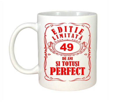 Cana alba personalizata, Editie Limitata 49 ani, INOVATIX&amp;reg;. 330ml foto