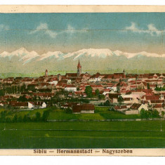 3191 - SIBIU, Leporello - old postcard + 10 mini photocards - used - 1937