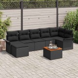 Cumpara ieftin Set de canapele pentru gradina 8 pcs Negru Rattan poli