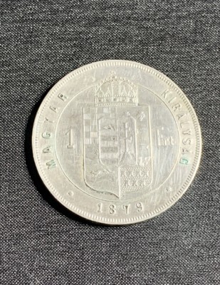 Moneda 1 forint 1879 Austro -Ungaria argint foto